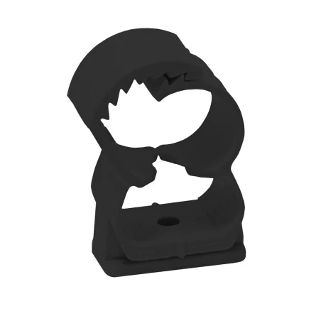 Braçadeira plástica Abranyl ABT Peça preta em plástico com recortes e forma dentada