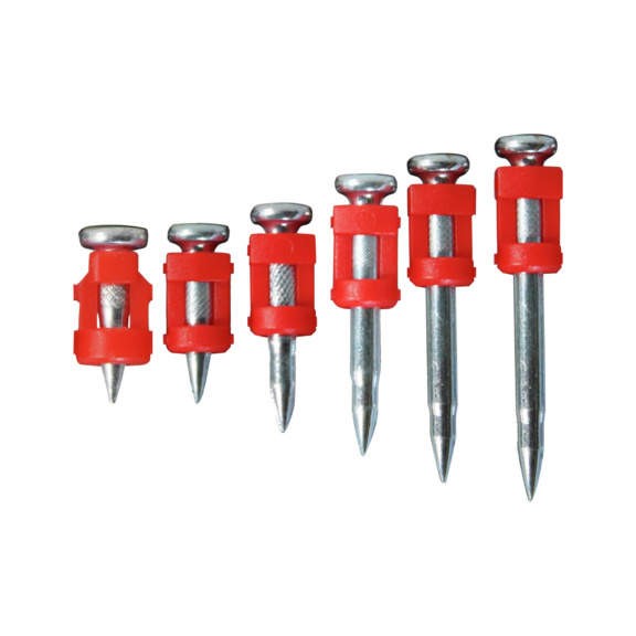 Pregos premium XHA para FORCE ONE Conjunto de seis tachinhas metálicas com cabeça prateada e corpo vermelho