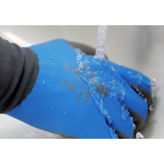 Luvas de Proteção Flexlite Aqua Luvas de proteção azuis e pretas a serem lavadas com água corrente