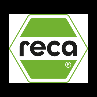 Logótipo da marca reca em forma hexagonal verde