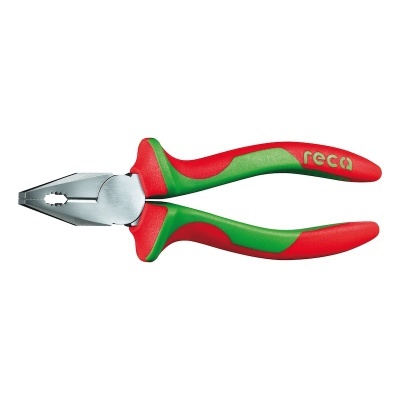 Alicate com punho vermelho e verde com a marca reca