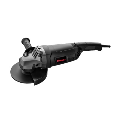 Esmerilhadora elétrica preta com pega lateral e logótipo vermelho Kress