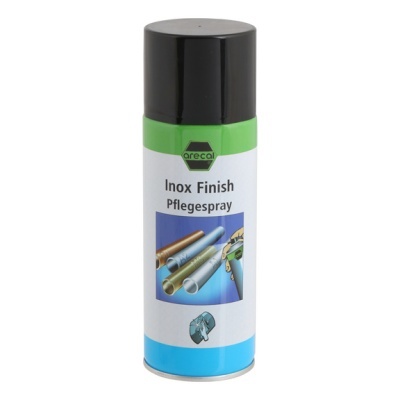 Lata de spray arecal Inox Finish Pflegespray com tampa preta