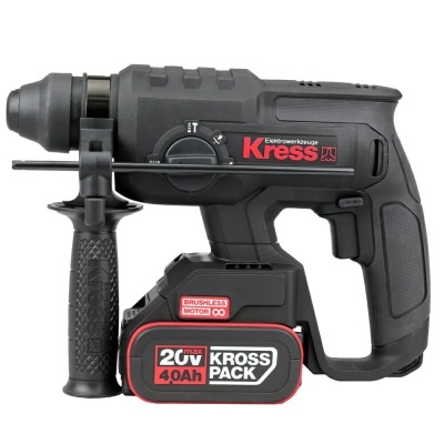 Martelo perfurador sem fio preto Kress com bateria Kross Pack