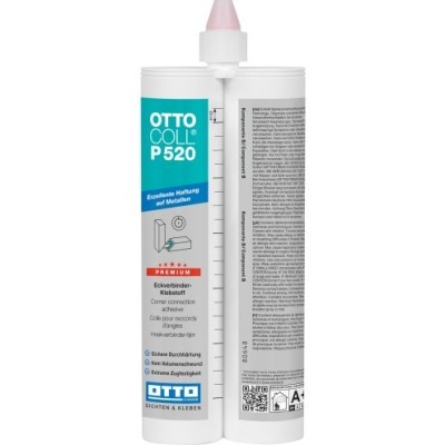 Cartucho duplo de cola adesiva Otto Col P520 com rótulo azul e branco