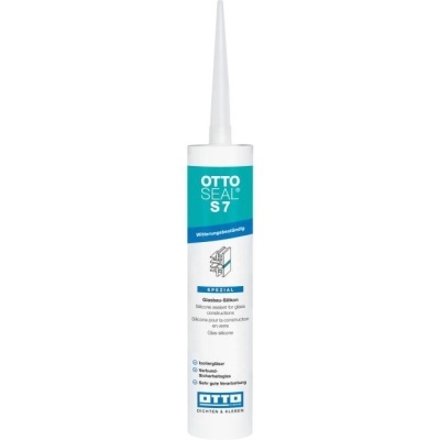  embalagem de selante OTTO SEAL S7 branco com verde e azul e bico aplicador