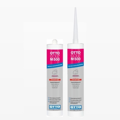 Dois tubos de cola OTTO COLLE M 500 com rótulos rosa e azul