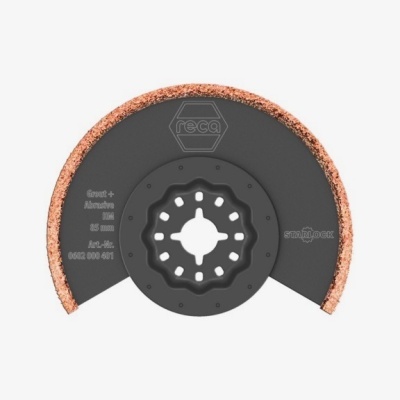 Disco de corte segmentado FECA com revestimento abrasivo e texto gravado