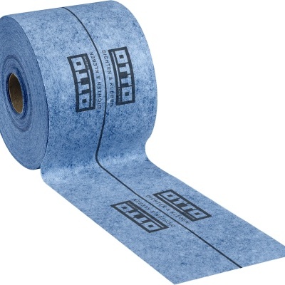 Rolo azul de fita adesiva com texto OTTO DICHT & KLEBEN