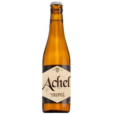 Garrafa de cerveja Achel Tripel de vidro castanho