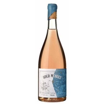Garrafa de vinho rosé HUGO MENDES com cápsula azul