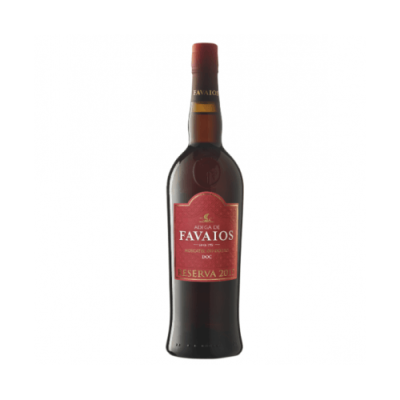 Garrafa de vinho do Porto Reserva 2012 Favaios com rótulo vermelho