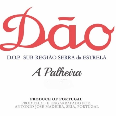 Etiqueta de produto com texto Dão e informações de produção