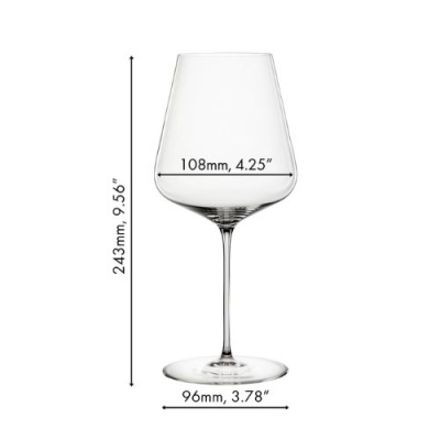 Copo de vidro transparente para vinho com medidas