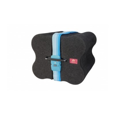 Cinta para treino com pesos em espuma preta e faixa elástica azul