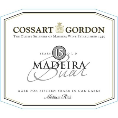 Etiqueta de vinho Madeira Cossart Gordon 15 anos