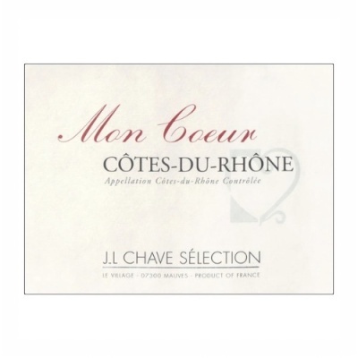 Etiqueta de vinho Mon Coeur Côtes-du-Rhône J.L Chave