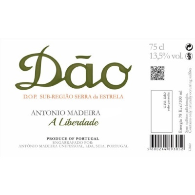 Etiqueta vinho Dão António Madeira A Liberdade 75 cl 13,5% vol.