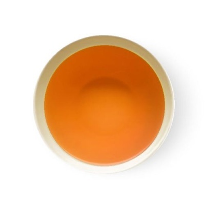 Prato redondo laranja com borda branca