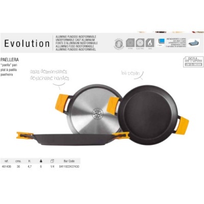 Conjunto de paelheiras black com alças laranja e fundo metálico