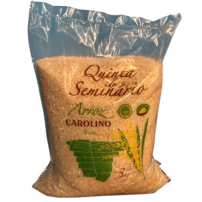 Pacote plástico transparente de arroz carolino 3kg Quinta do Seminário