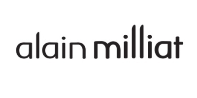 Logótipo preto 'alain milliat' fundo branco