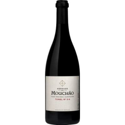 Garrafa de vinho Herdade do Mouchão Tonel nº 34 com rótulo branco