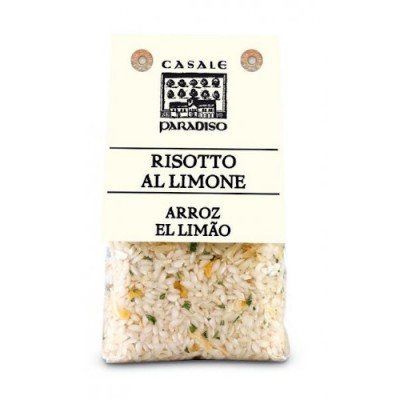 Pacote de risotto Casale Paradiso com arroz de limão visível