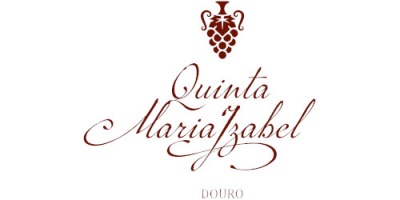Logotipo Quinta Maria Izabel com ânfora e cacho de uvas