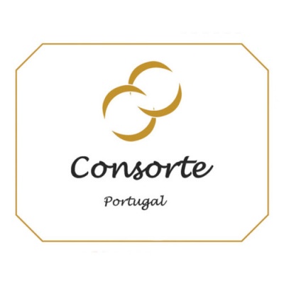 Logótipo Consorte Portugal com anéis dourados