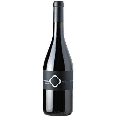 Garrafa de vinho tinto com rótulo preto e texto Quinta de Lemos 2007