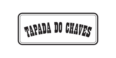 Placa retangular branca com texto preto TAPADA DO CHAVES