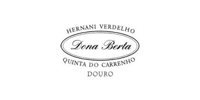 Logotipo preto com texto Dona Berta em destaque e outros textos em círculo sobre fundo branco
