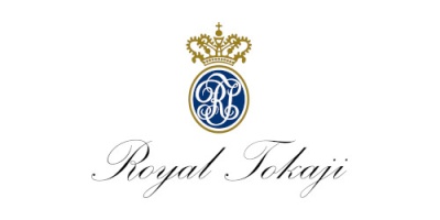 Logotipo Royal Tokaji com monograma e coroa dourada