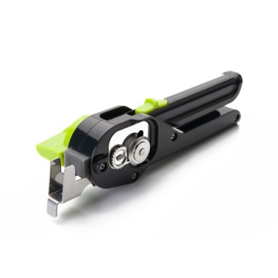 Alicate corta-fios preto e verde com engrenagens visíveis sobre fundo branco