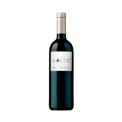 garrafa de vinho tinto AALTO 2022 com rótulo branco