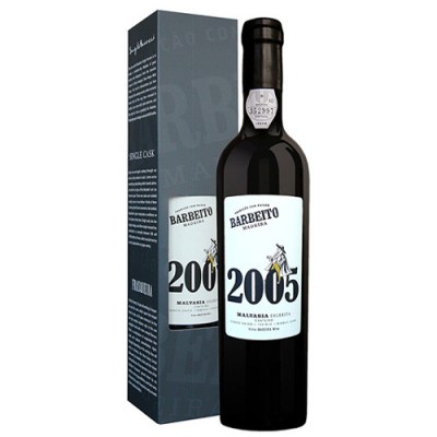 Garrafa de vinho Madeira Barbeito 2005 com caixa