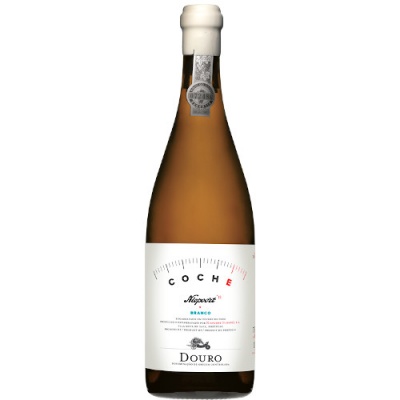 Garrafa de vinho branco com rótulo branco COCHE Mozpaz Branco DOURO