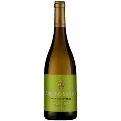 Garrafa de vinho branco Ribeiro Santo Encruzado 2022 com rótulo verde