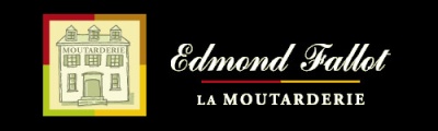 Logótipo Edmond Fallot La Moutarderie com desenho de edifício antigo
