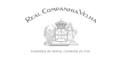 Logótipo da Real Companhia Velha com brasão e texto