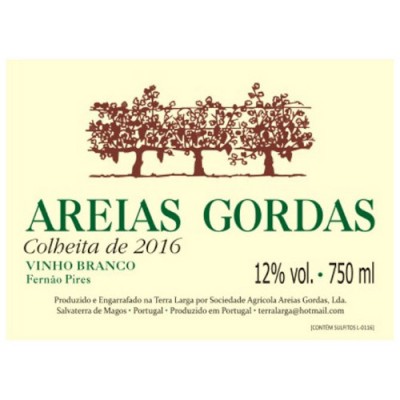 Etiqueta de vinho branco AREIAS GORDAS