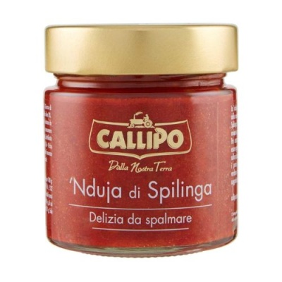 Frasco de pasta vermelha Nduja di Spilinga com tampa dourada