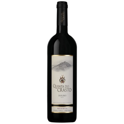 Garrafa de vinho tinto Quinta do Crasto Douro Reserva com rótulo branco