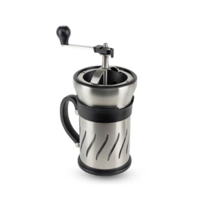 Moinho de café manual em aço inoxidável com pega preta