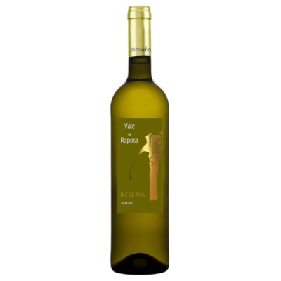Garrafa de vinho branco com rótulo verde e tampa dourada