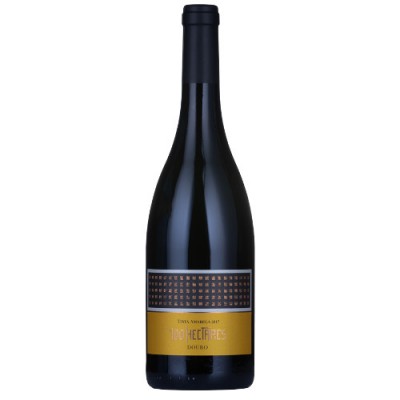 Garrafa de vinho tinto 100 HECTARES DOuRO com rótulo amarelo e preto