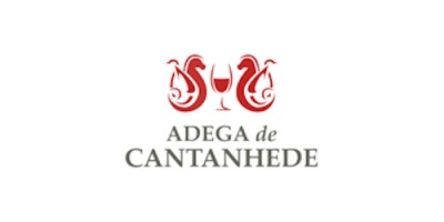 Logótipo da Adega de Cantanhede com símbolos vermelhos e texto preto