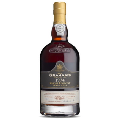 Garrafa de vinho do Porto Graham's 1974 Single Harvest Vintage Old Tawny