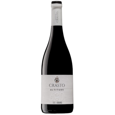 Garrafa de vinho Crasto Altitude 480 com rótulo branco